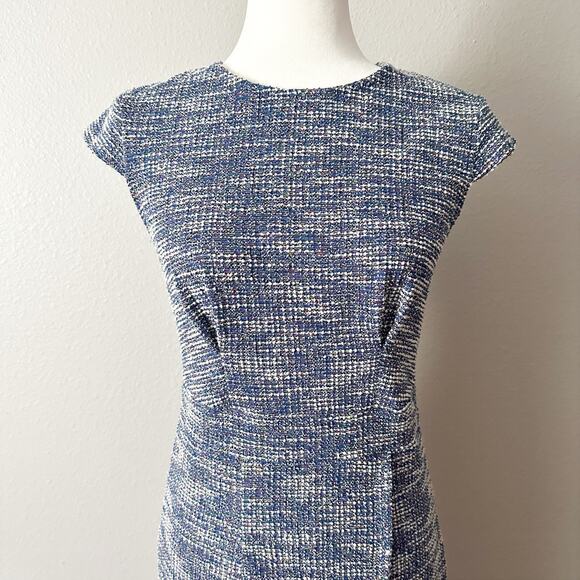 Jasambac Shimmer Tweed Bodycon Midi Dress Wrap Split Hem women’s Size Small - Picture 3 of 14